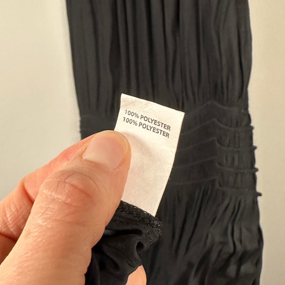 Ramy Brook Black Audrey Smocked Midi Dress Size Large - Picture 9 of 14